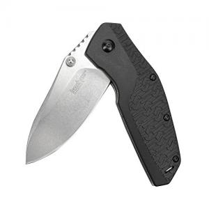 Kershaw Swerve (3850); Folding Pocket Knife with 3-In. Stonewashed Stainless Steel Blade; Glass-Filled Nylon Handle; K-Texture Grip; SpeedSafe Opening; Liner Lock and Reversible Pocketclip; 4.8 OZ 008717103496
