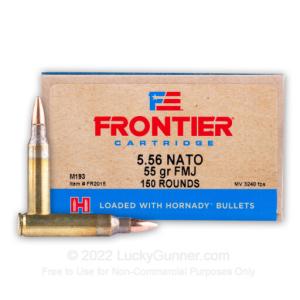 5.56x45 - 55 Grain FMJ M193 - Hornady Frontier - 1200 Rounds 0090255712893