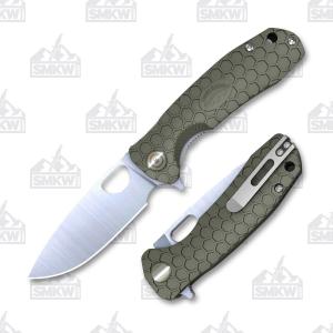 Honey Badger Flipper Medium 8Cr13MoV Stainless Steel Blade Green FRN Handle 009704356691