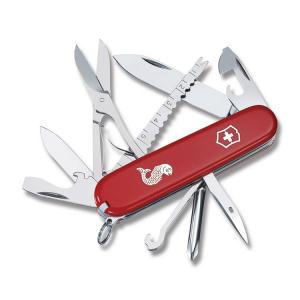 Victorinox Swiss Army Fisherman 3.625" with Red Composition Handle and Stainless Steel Blades and Tools Model 53541