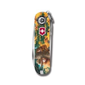 Victorinox Swiss Army Classic SD Smokey Bear Series 2.25” with Tree Hugging Printed ABS Handle and Stainless Steel Blades and Tools Model STBV581 010733885751