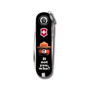 Victorinox Swiss Army Classic SD Smokey Bear Series 2.25” with If Not You Printed ABS Handle and Stainless Steel Blades and Tools Model STBV584 STBV584