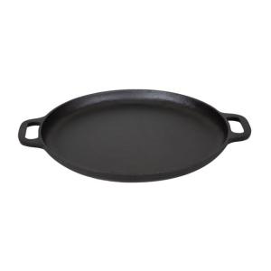 Stansport Pizza Pan, 16.5in, Cast Iron, Pre-Seasoned, Black, 16.5x13.75x1, 16006 011319140899