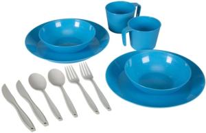 Stansport Tableware Set, 2 Person w/Mesh Bag, Blue, 313-200