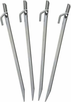 Stansport 12 Steel Tent Stakes - 4 Pack, Stainless, 12L x 0.75W x 0.5H, 812-4 011319141933