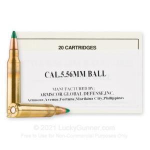5.56x45 - 62 Grain FMJ M855 - Armscor - 20 Rounds 012202110754
