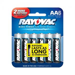 Rayovac 815-6e ALK AA CARD Battery 6-Pack 8156E