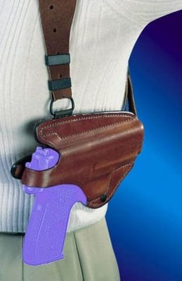 Bianchi X16 Agent X Shoulder Unlined Holster - Plain Tan, Left Hand - S&W 411 and Similar 013527172457