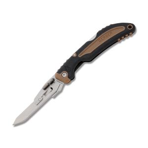 Gerber Vital with Black and Brown Rubber Handle and Satin Finish Stainless Steel 2.8" Drop Point Blade Model 31-003562 31-003562