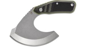 Gerber Downwind Ulu 3.42&quot; Stonewashed Fixed Blade Knife Green/Black G10 Handles 30-001824