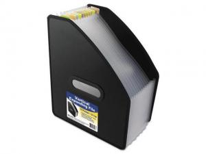 C-Line Vertical Expanding File 13-Pocket 10' Expansion Letter Poly Black 58810