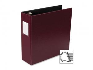 Business Source D-Ring Binder w/Label Holder Hvy-Dty 3' Burgundy 33114