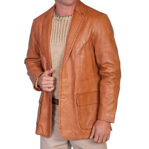 SCULLY Lambskin Whip Stitch Ranch Tan Blazer 719-171 719-171-38