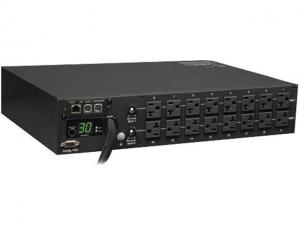 Tripp Lite Monitored PDU, 30A, 16 Outlets (5-15/20R), 120V, L5-30P, 10 ft. Cord, 2U Rack-Mount Power (PDUMNH30)