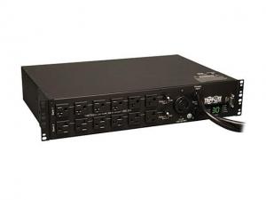 Tripp Lite Metered PDU with ATS, 2.9 kW Single-Phase 120V Outlets (24 x 5-15/20R, 1 x L5-30R), 2 x L5-30P, 2 x 10 Feet Cords, 2U Rack-Mount, TAA.