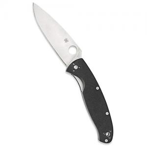 Spyderco Resilience Value Folding Knife with 4.20" Stainless Steel Blade and Durable Black G-10 Handle - PlainEdge Grind - C142GP 014891375154