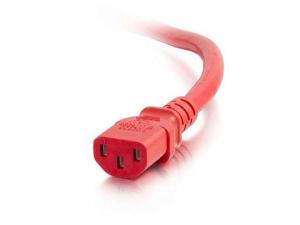 C2G 17565 14 AWG Power Cord - C14 to C13, Red (10 Feet, 3.04 Meters)