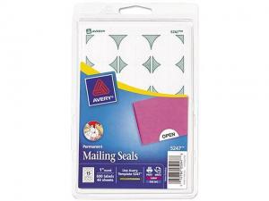 Avery Mailing Seals, Permanent Adhesive, 1' Diameter, 600 Labels (5247)