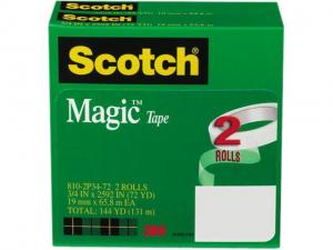 Scotch 810-2P34-72 Magic Tape, 3/4' x 2592', 3' Core, 2 Rolls