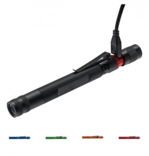Coast HP3R Rechargeable Focusing Penlight, 245 Lumens, Li-Polymer/2 x AAA ,Gift Box, Orange, 21521