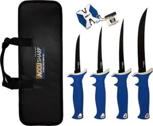 Accusharp 6-piece Fillet Knife Kit W/sharpener & Zip Case 737C