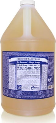 Dr. Bronners Organic Liquid Soap, Peppermint, Gallon 889601