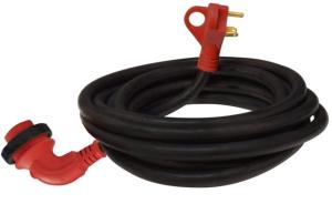 Valterra Mighty Cord 90 deg LED Detachable 30 Amp Power Cord w/ Handle, Red, 25ft, A10-3025ED90