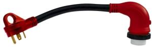 Valterra Mighty Cord 90 deg Detachable 12in Adapter Cord - 30Am To 50Af, Red, A10-3050D90