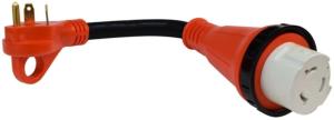 Valterra Mighty Cord Detachable 12in Adapter Cord w/ Handle - 30Am To 50Af, Bulk, Red, A10-3050HD
