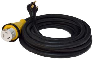 Valterra Mighty Cord Detachable 25in Adapter Cord - 30Am To 50Af, Black, A10-3050EDBK