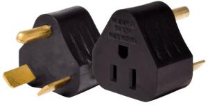 Valterra Mighty Cord Adapter Plug - 30Am To 15Af, Bulk, Black, A10-3015A