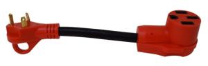 Valterra Mighty Cord 12in Adapter Cord w/ Handle - 30Am To 50Af, Red, A10-3050F