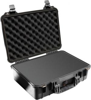 Pelican 1500 Medium Crushproof Dry Case, 18.5x14x7in, Black w/ Liner and Foam 1500000110
