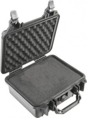 Pelican 1200 Small Protector Waterproof 10.6x10x4.8in Case, Black w/ Foam 1200000110