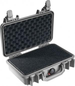 Pelican 1170 Watertight Case w/Lid and Foam, Silver 1170-000-180 019428094263