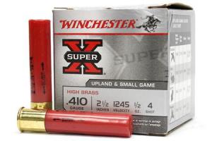 WINCHESTER AMMO 410 Ga 2-1/2 in 1/2 oz #4 Shot Super X 25/Box X414