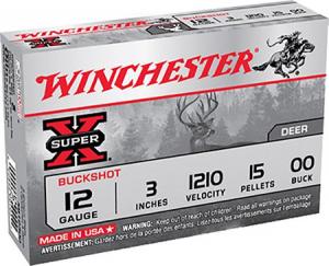 Winchester Super-X 12GA 3-inch 00BK 15Pellets 5Rds XB12300
