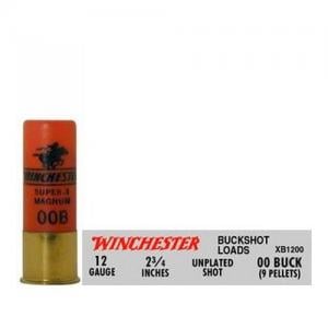 Winchester Super-X 12GA 2.75&quot; 00BK 9 Pellets 5Rds XB1200