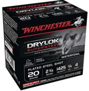 Winchester Drylock SS Magnum 20 Gauge 2.75" 3/4 oz 4 Shot CASE 020892008601