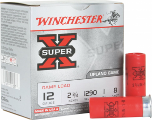 Winchester Ammo XU128 Super-X Game & Field 12 Gauge 2.75" 1 oz 8 Shot 25 Bx/ 10 XU128