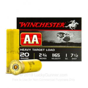 20 Gauge - 2-3/4" AA Heavy Target #7.5 Shot - Winchester - 250 Rounds AAH207