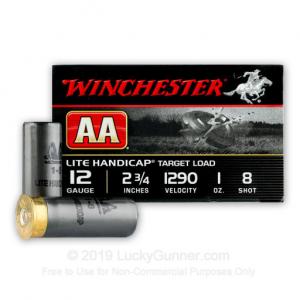 12 Gauge - 2-3/4" 1 oz #8 Shot - Winchester AA Lite Handicap - 25 Rounds AAHLA128