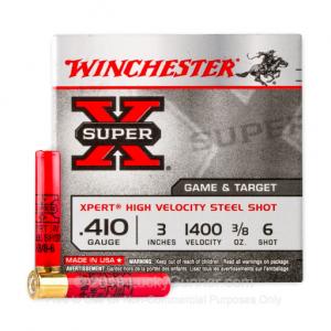 410 Bore - 3" 3/8 oz. #6 Shot - Winchester Super-X Xpert Steel Game - 25 Rounds WE413GT6