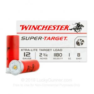 12 ga - 2-3/4" Lead Shot Target Load - 1 oz - #8 - Winchester Target - 25 Rounds TRGTL128