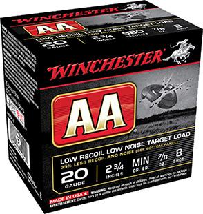 Winchester Ammo AA20FL8 Winlite Low Recoil Target 20 Gauge 2.75" 7/8 oz 8 Shot 25 Bx/ 10 Cs AA20FL8
