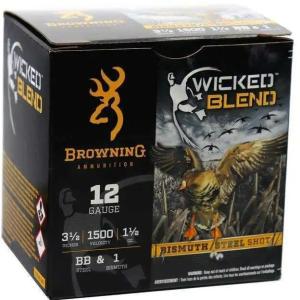 Browning Wicked Blend 12 Gauge 3.5 1.5 Oz #BB#1 Shot  250 Round Case 