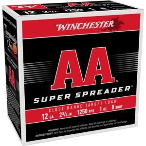 Winchester Ammo AAS12L8 AA Super Spreader 12Gauge 2.75" 1oz 8Shot 25 Per Box/10 Case 