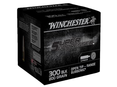 Winchester Ammo 300 BO Super Supressed FMJOT 200gr Subsonic 125rd 020892030503