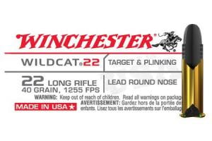 WINCHESTER AMMO 22LR 40 gr Lead Round Nose Wildcat 500 Round Brick WW22LR