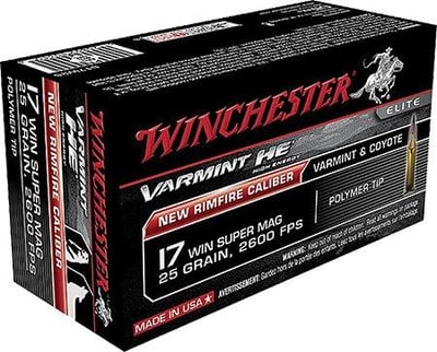 Winchester Varmint High Energy .17WSM 20GR Polymer Tip 50rds S17W20